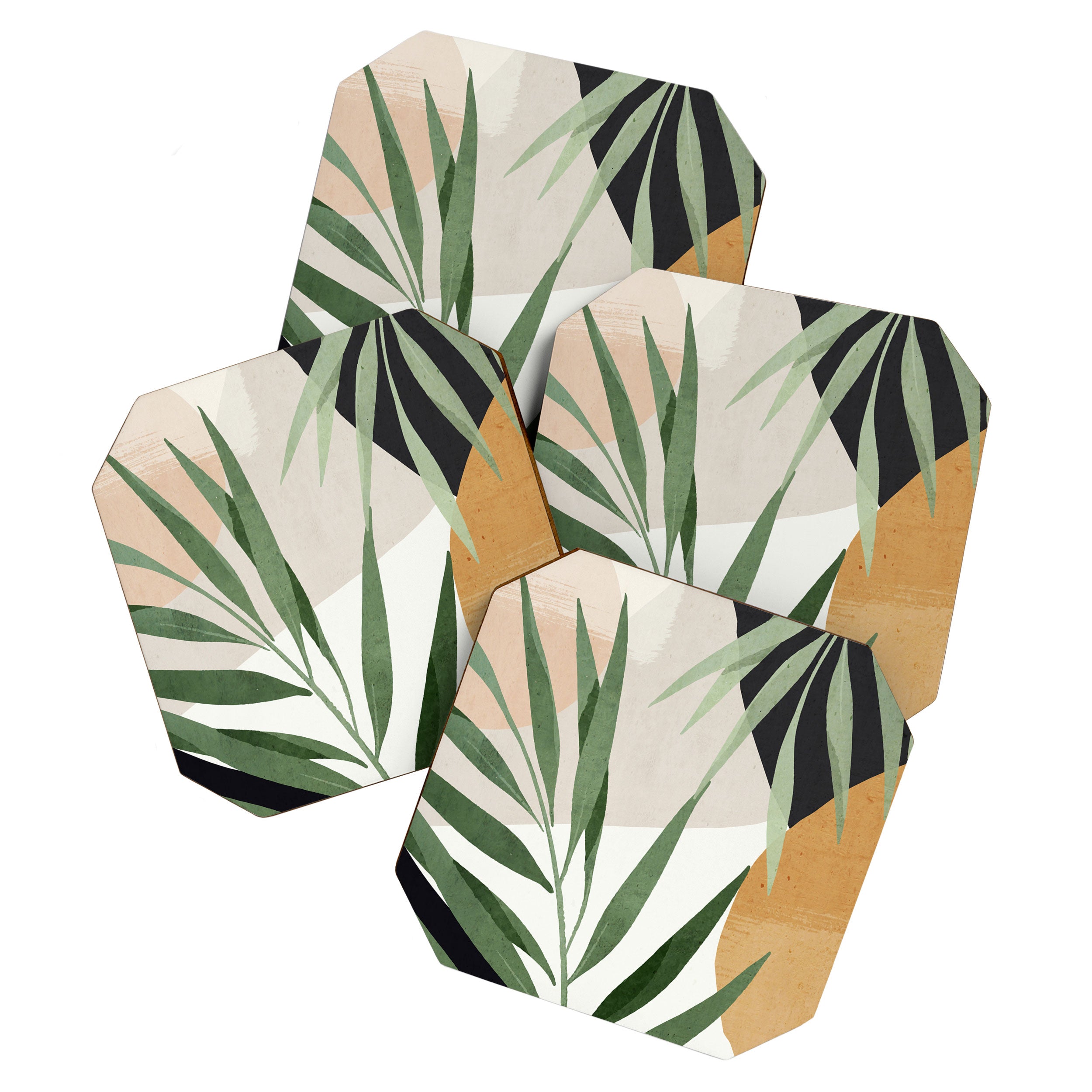 Abstract Art Tropical Leaves 72 Coaster Gallery Image 1