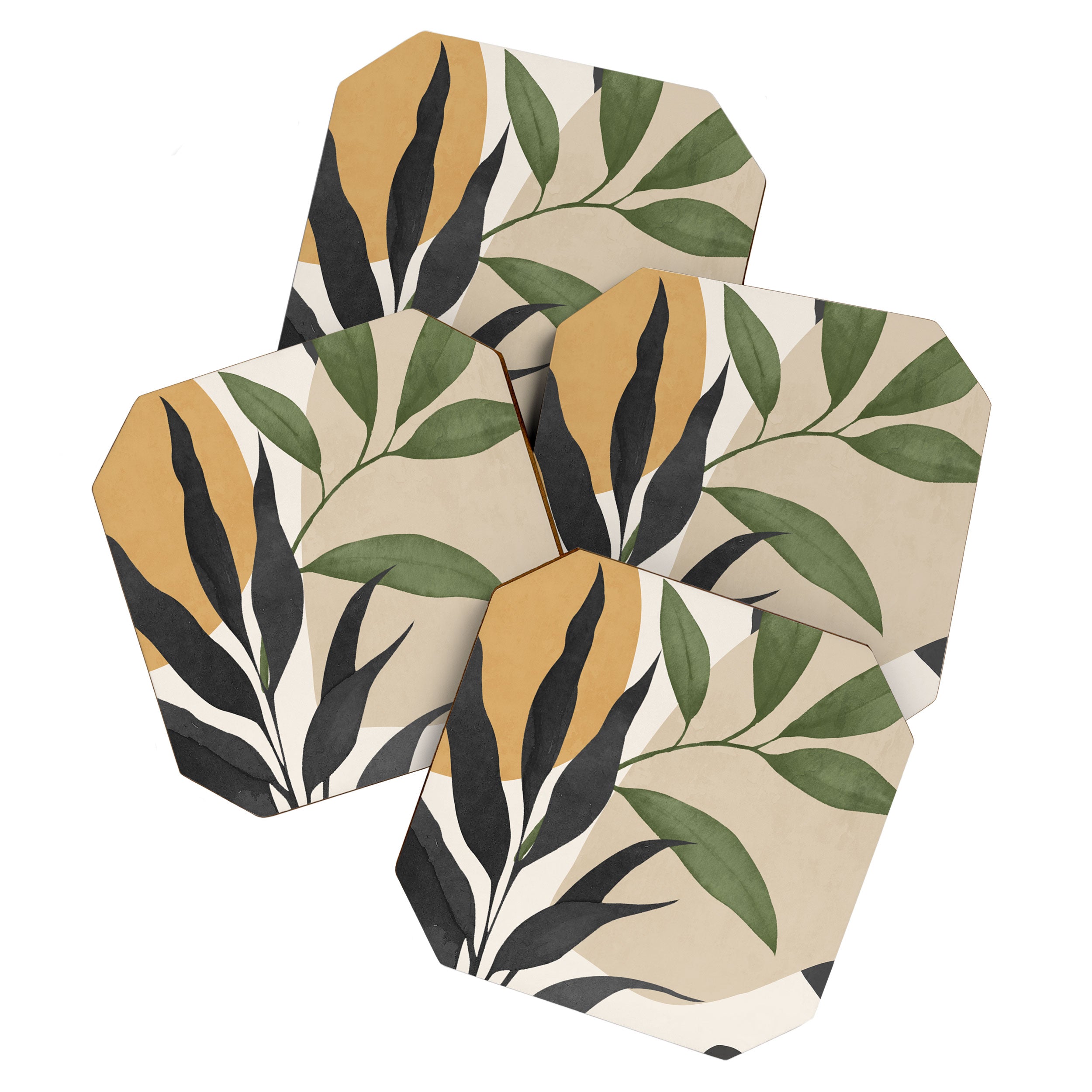 Abstract Art Tropical Leaves 74 Coaster Gallery Image 1