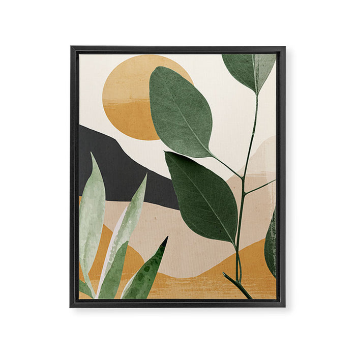 Abstract Art Tropical Leaves 8 Framed Canvas Print Gallery Image 1