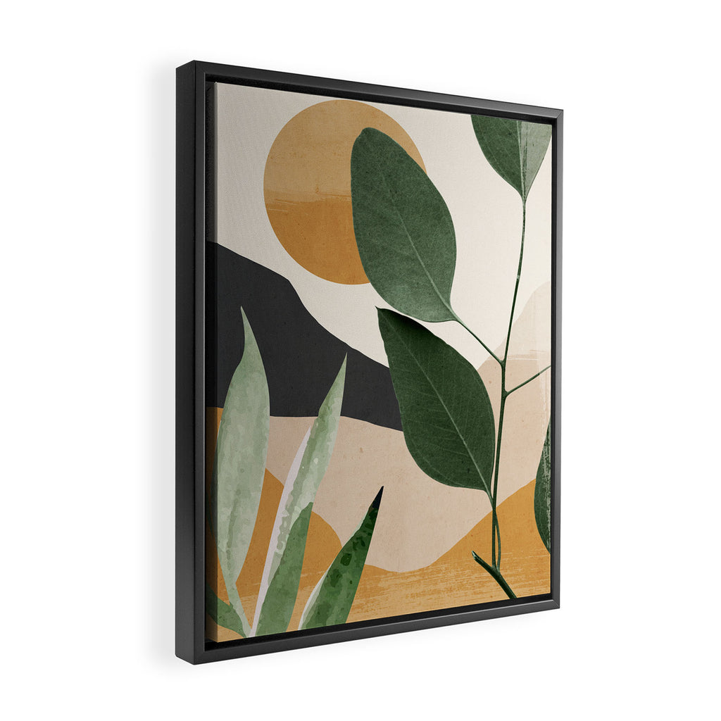 Abstract Art Tropical Leaves 8 Framed Canvas Print Gallery Image 2