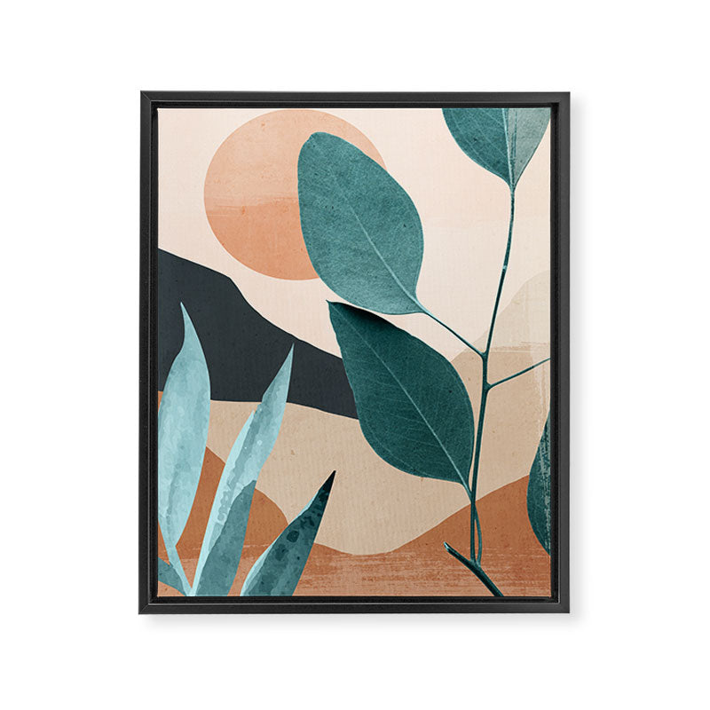 Abstract Art Tropical Leaves 9 Framed Canvas Print Gallery Image 6