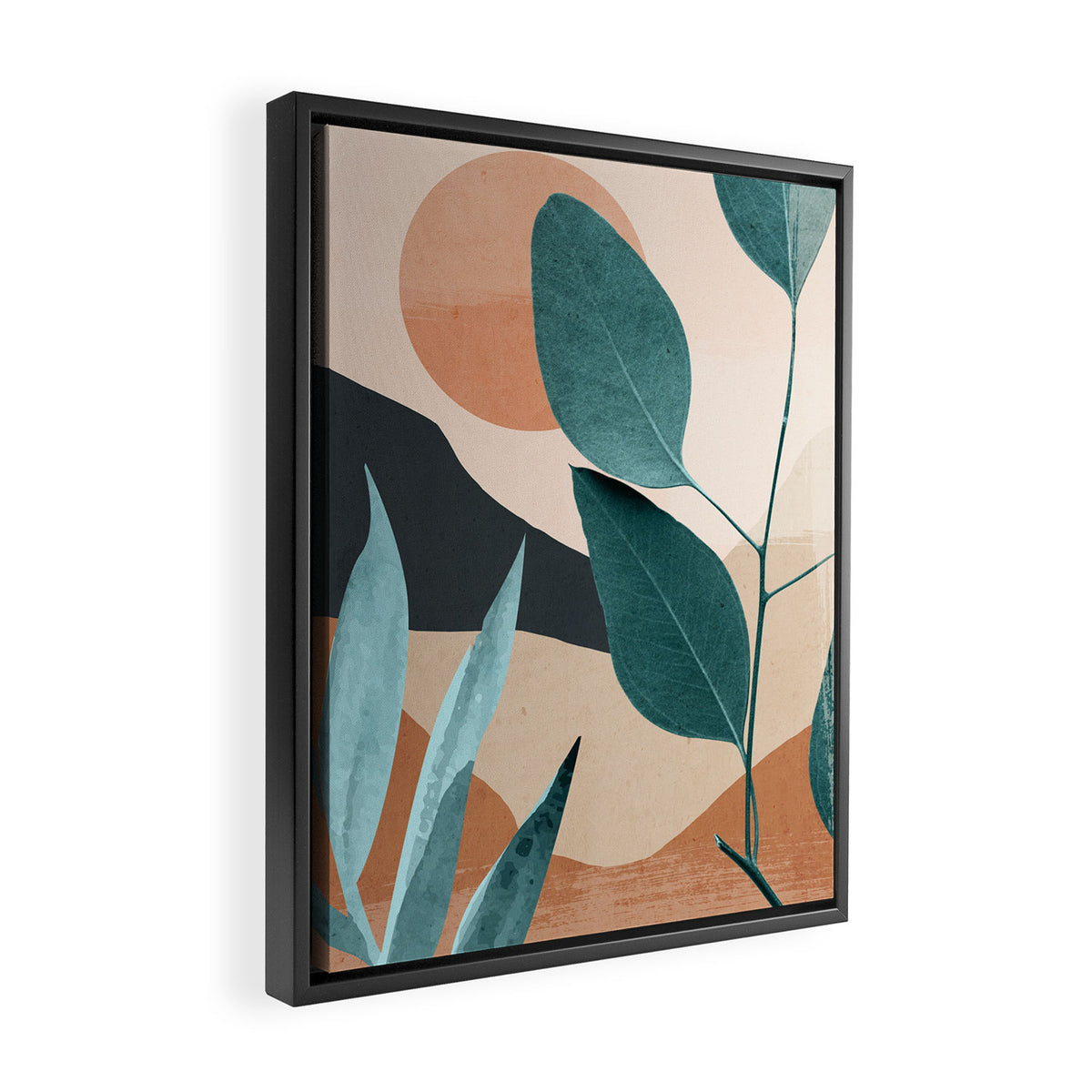 Abstract Art Tropical Leaves 9 Framed Canvas Print Gallery Image 2