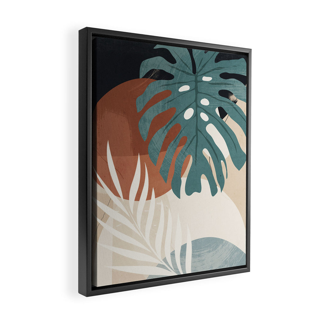 Abstract Art Tropical Leaves  Framed Canvas Print Gallery Image 2