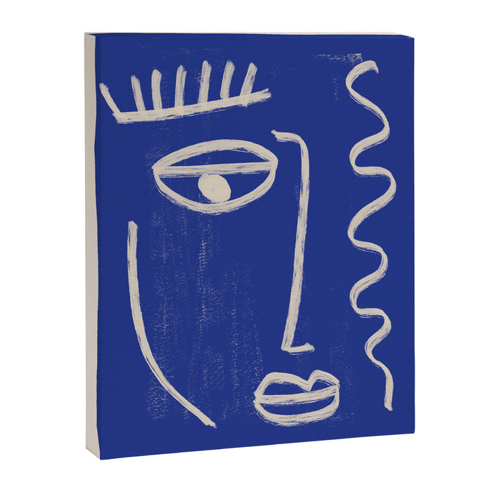 Abstract Face 23 Cobalt Blue Canvas Print Gallery Image 1