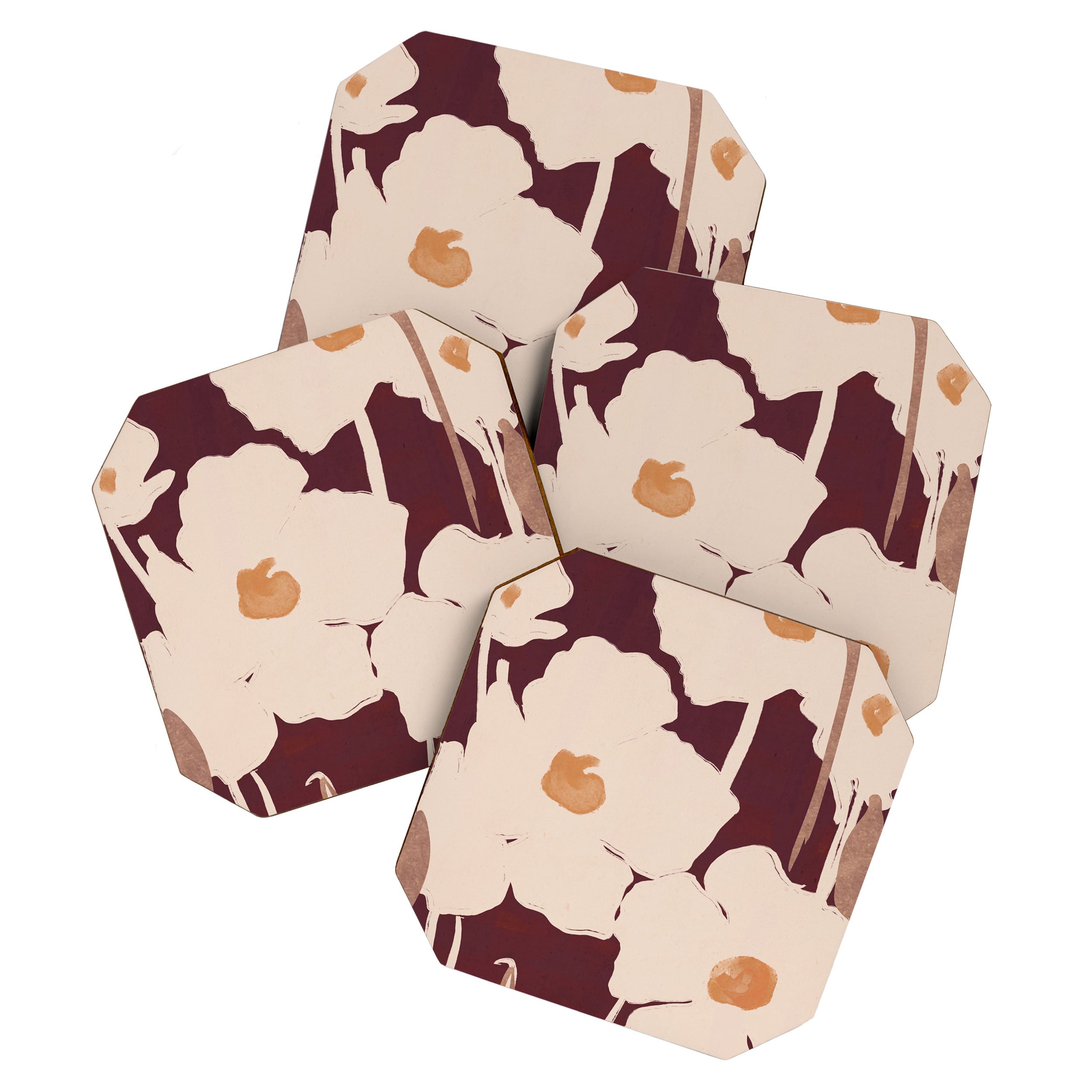 Abstract Flowers 10 Coaster Gallery Image 1