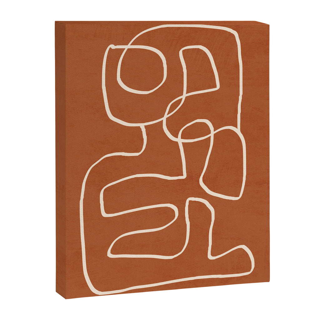 Abstract line art 15 Terracotta Canvas Print Gallery Image 6