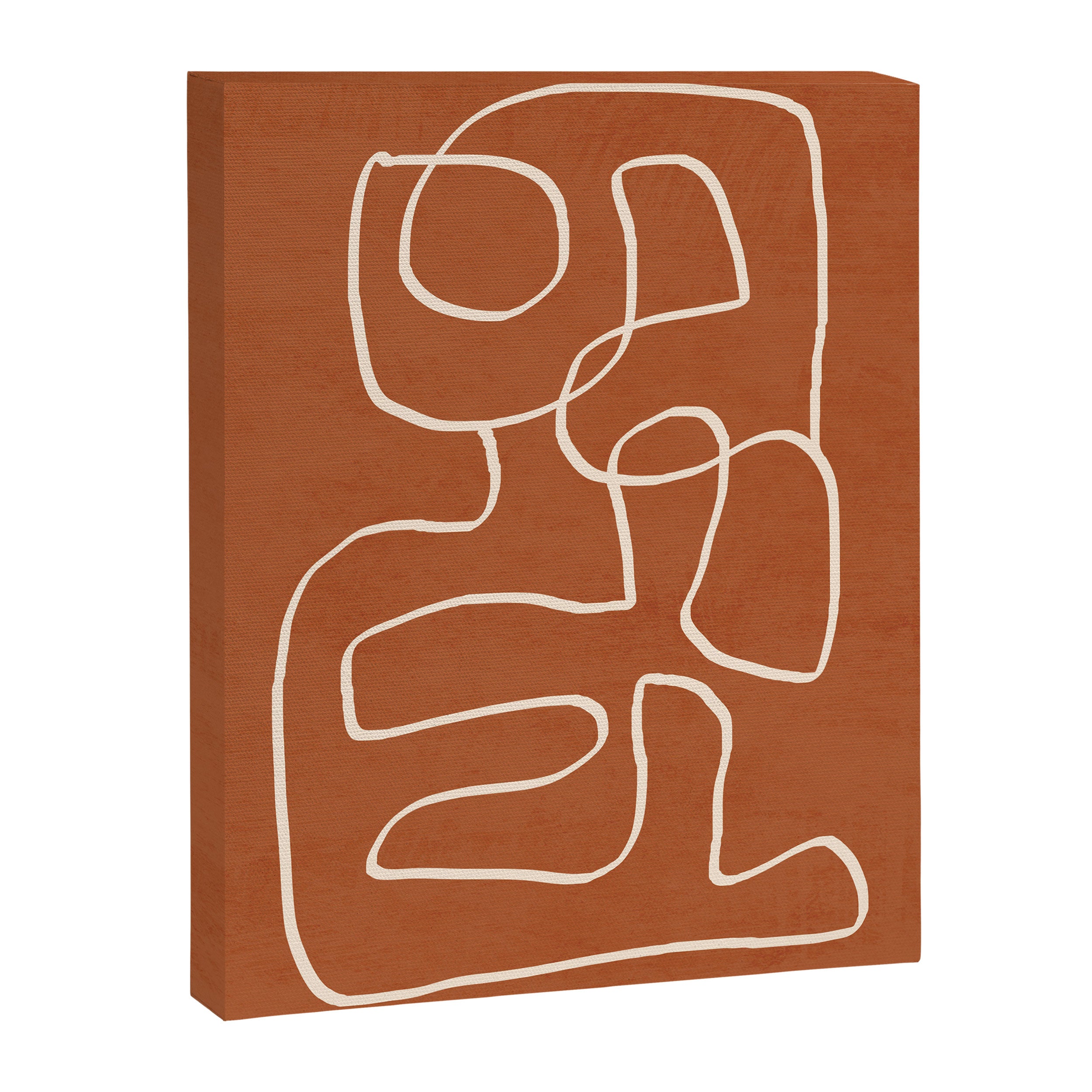 Abstract line art 15 Terracotta Canvas Print Gallery Image 6