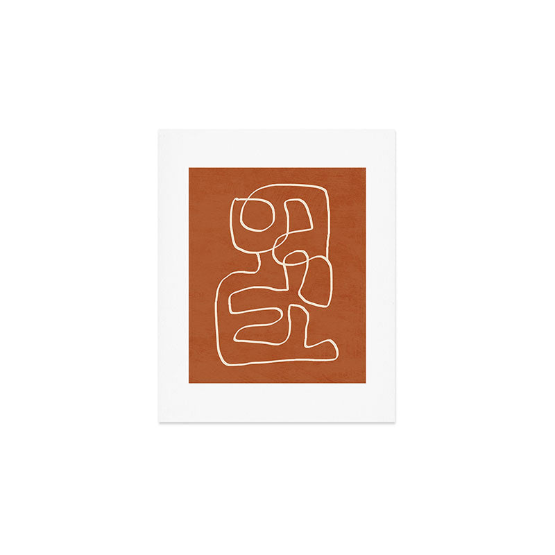 Abstract line art 15 Terracotta Art Print Gallery Image 1