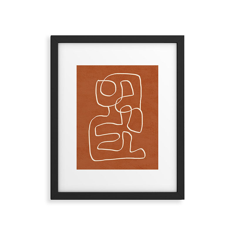 Abstract line art 15 Terracotta Framed Art Print Gallery Image 4