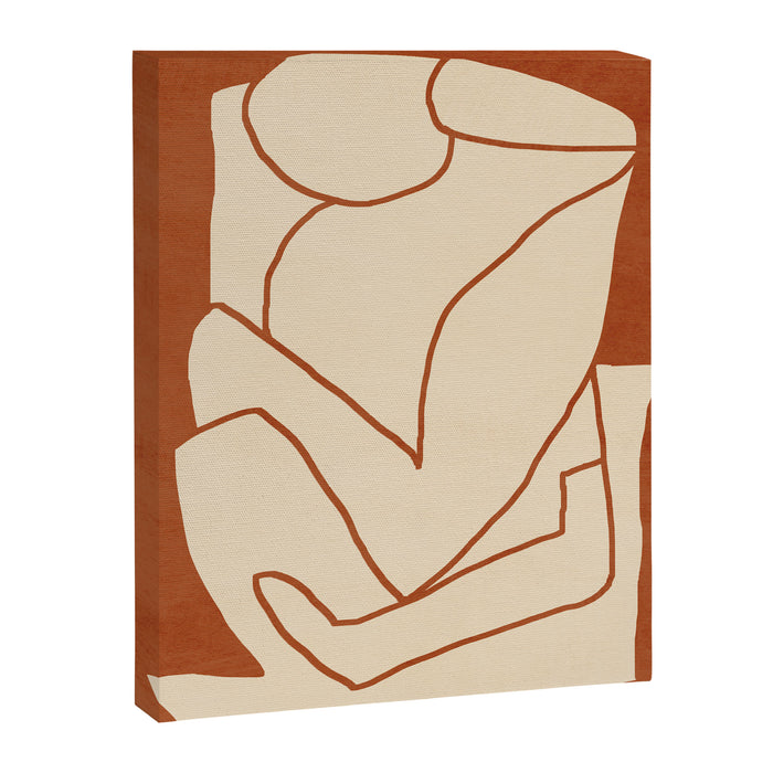 Abstract line art 2 Terracotta 2 Canvas Print Gallery Image 1