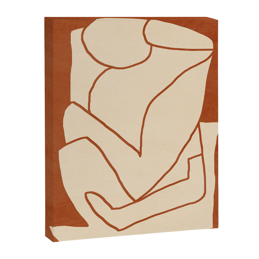 Abstract line art 2 Terracotta 2 Canvas Print Gallery Image 6