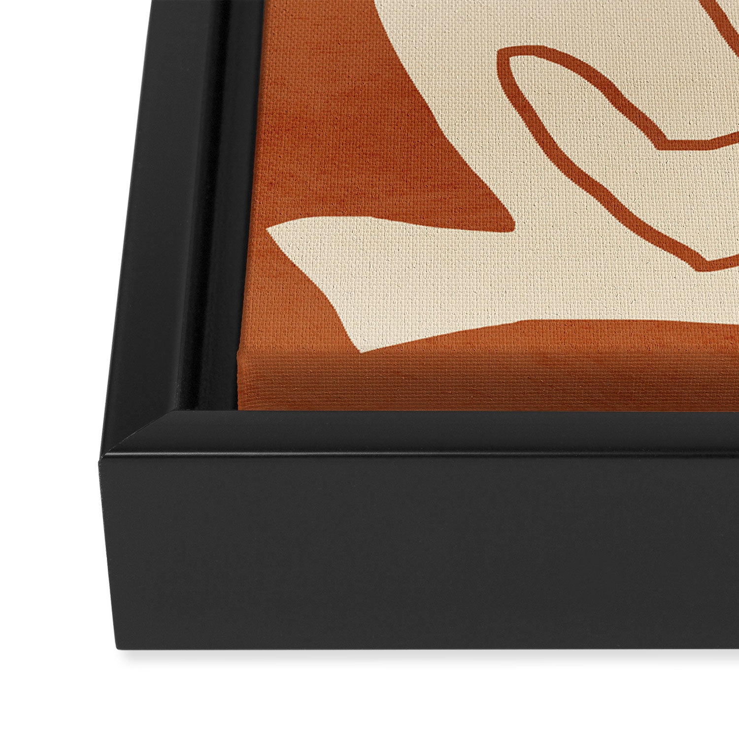 Abstract line art 2 Terracotta 2 Framed Canvas Print Gallery Image 3