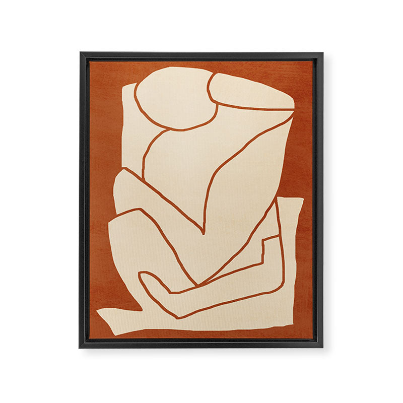 Abstract line art 2 Terracotta 2 Framed Canvas Print Gallery Image 6