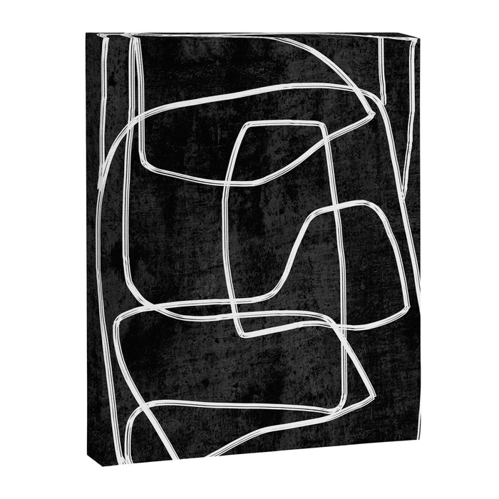 Abstract line art 22 Black And White Canvas Print Gallery Image 1
