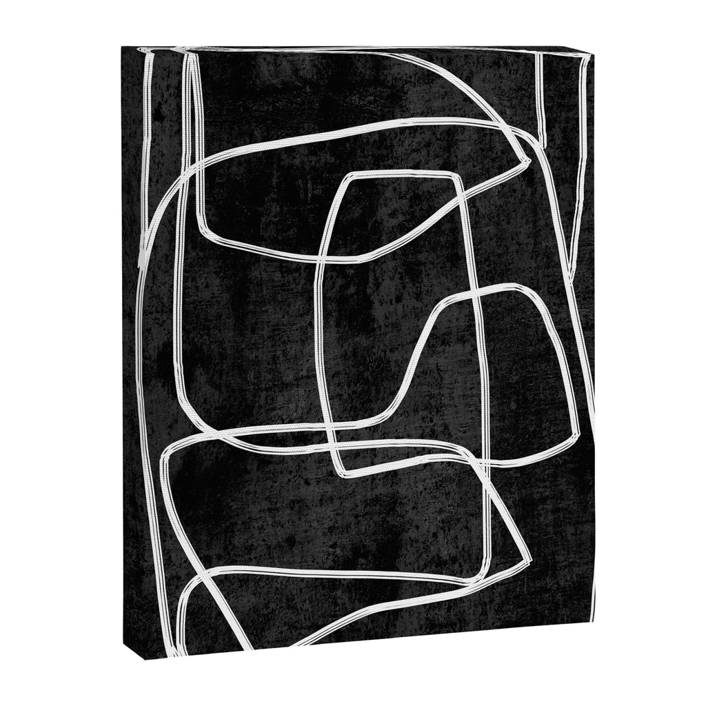 Abstract line art 22 Black And White Canvas Print Gallery Image 6