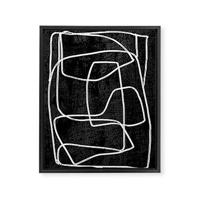Abstract line art 22 Black And White Framed Canvas Print Gallery Image 6