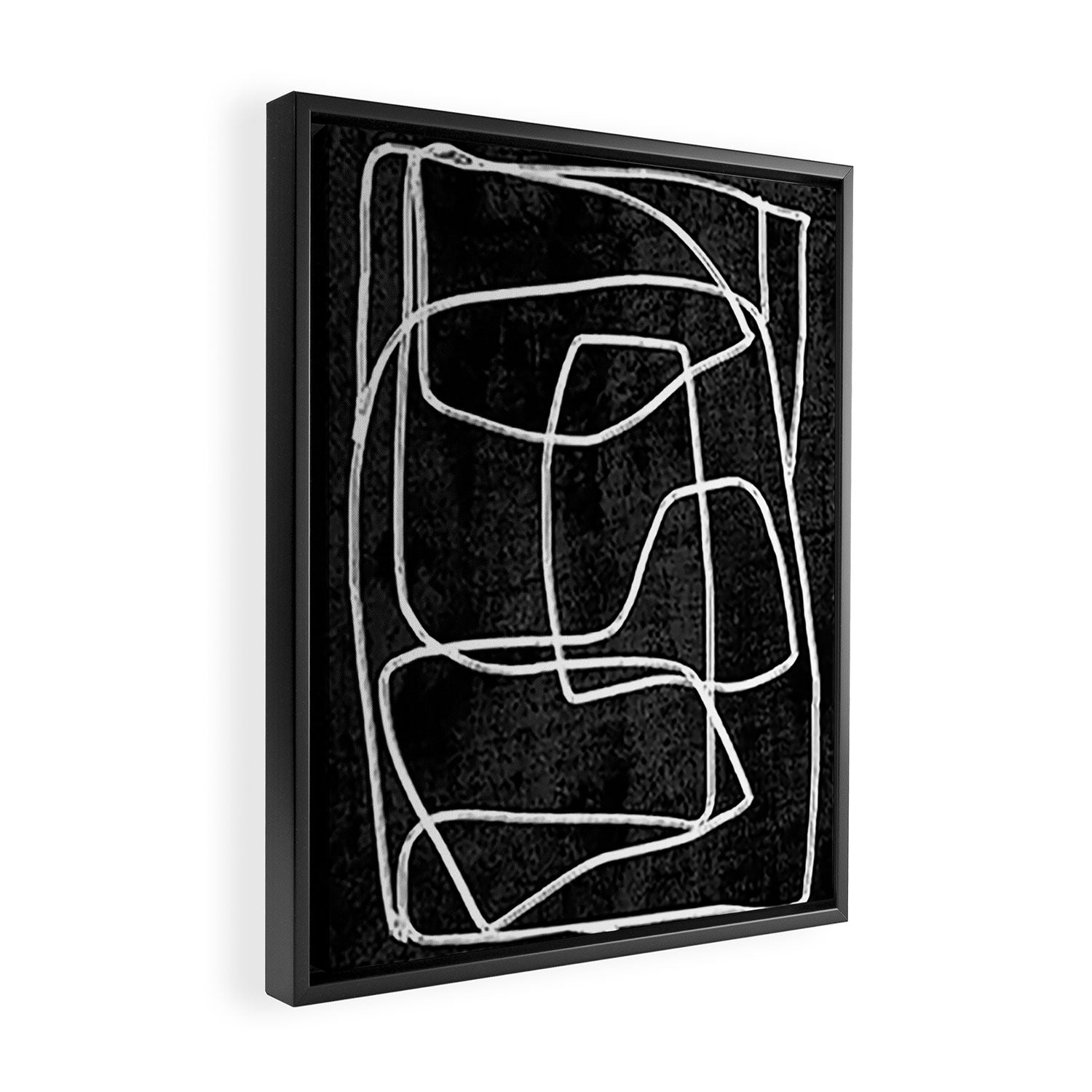 Abstract line art 22 Black And White Framed Canvas Print Gallery Image 2