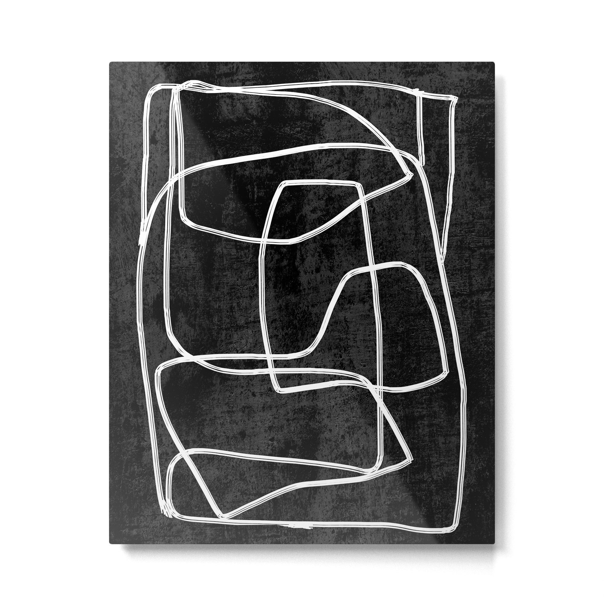 Abstract line art 22 Black And White Metal Print Gallery Image 4