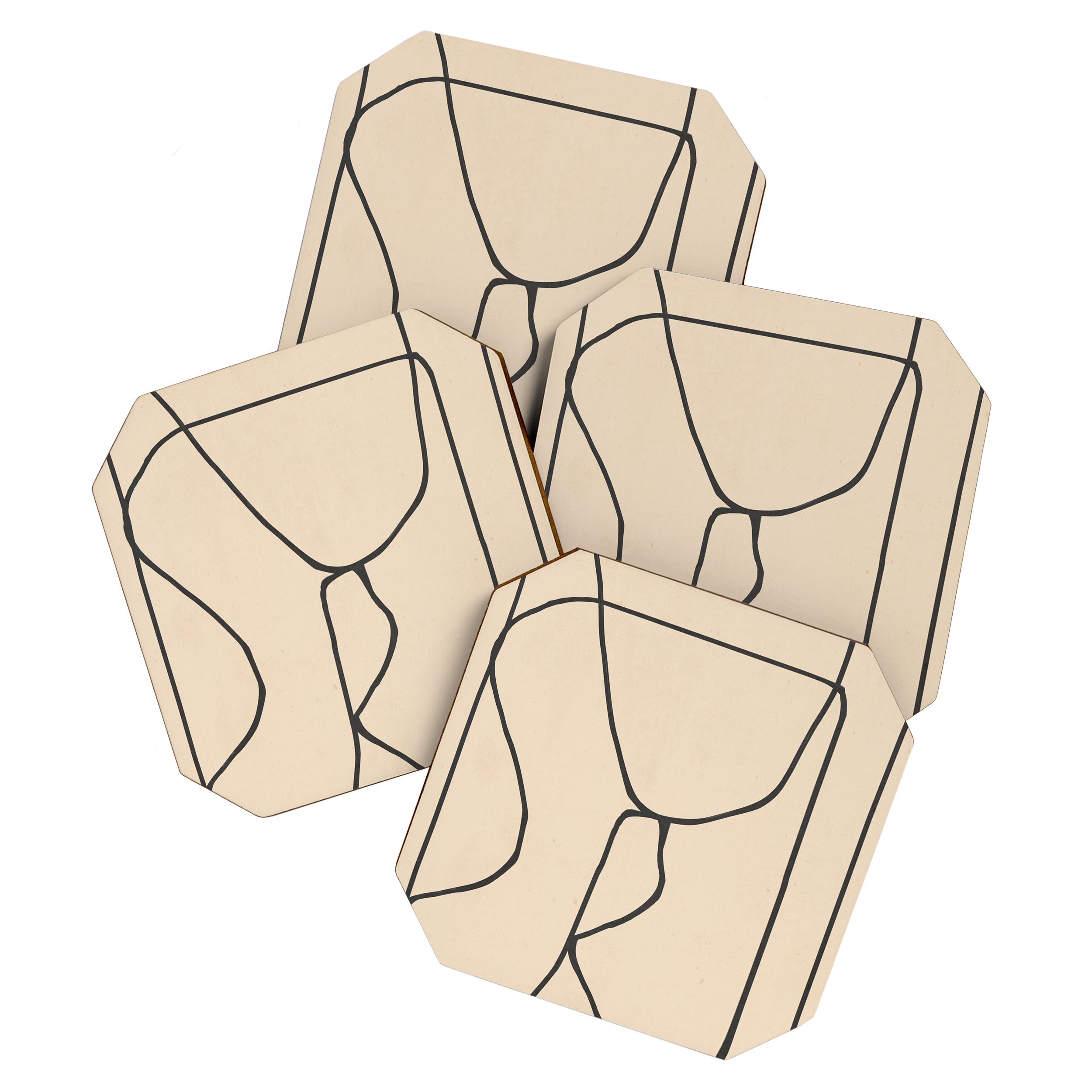 Abstract line art 23 Coaster Gallery Image 1