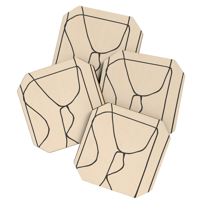 Abstract line art 23 Coaster Gallery Image 1