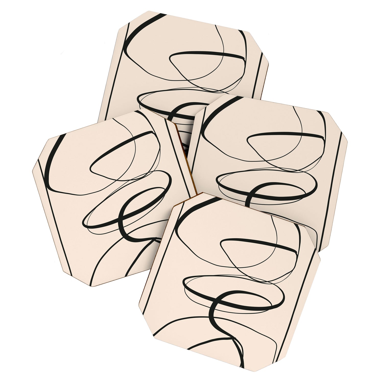 Abstract line art 48a Coaster Gallery Image 1