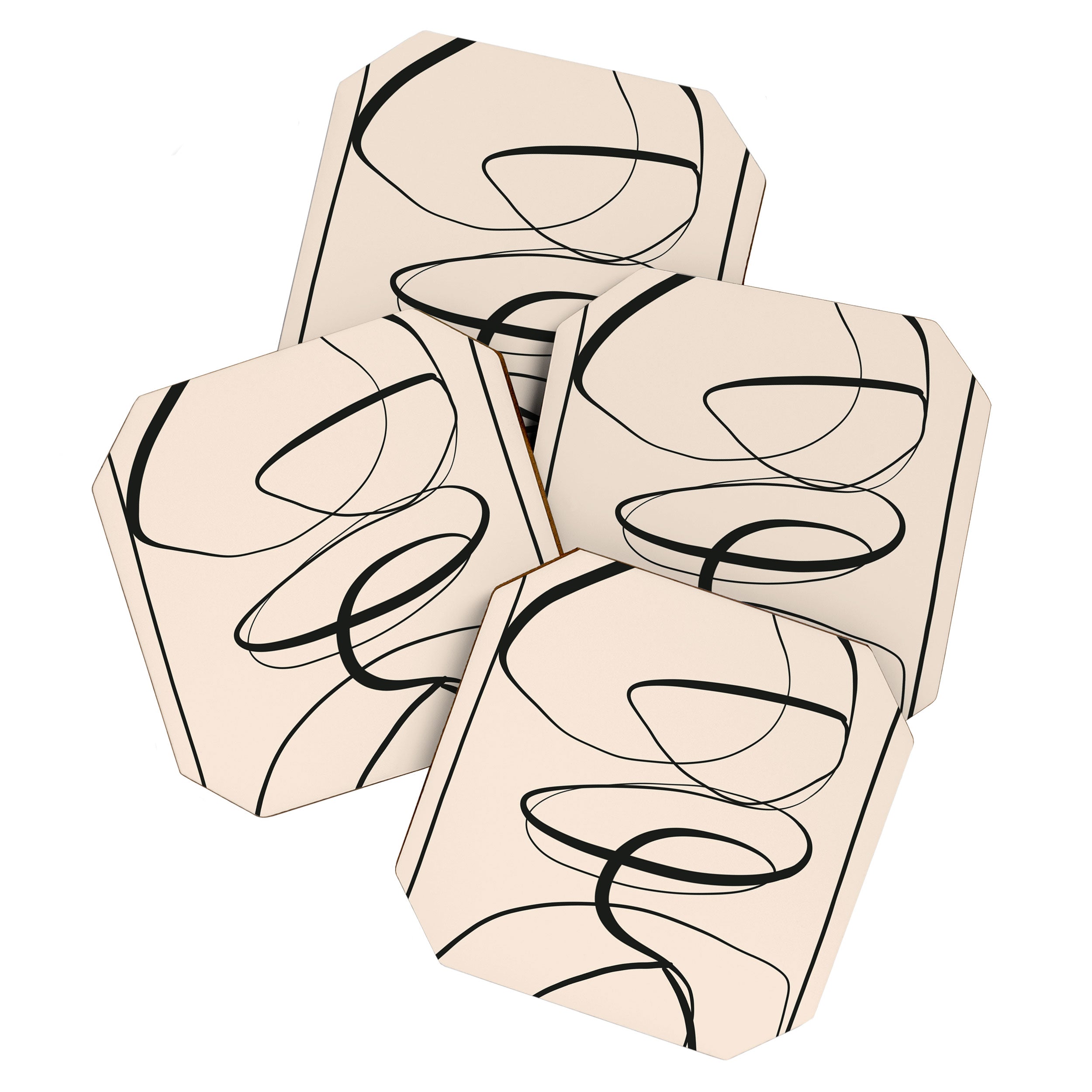 Abstract line art 48a Coaster Gallery Image 1