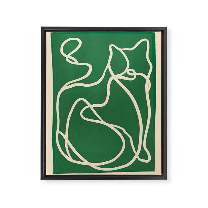 Abstract Line Art Cat 10 Framed Canvas Print Gallery Image 1