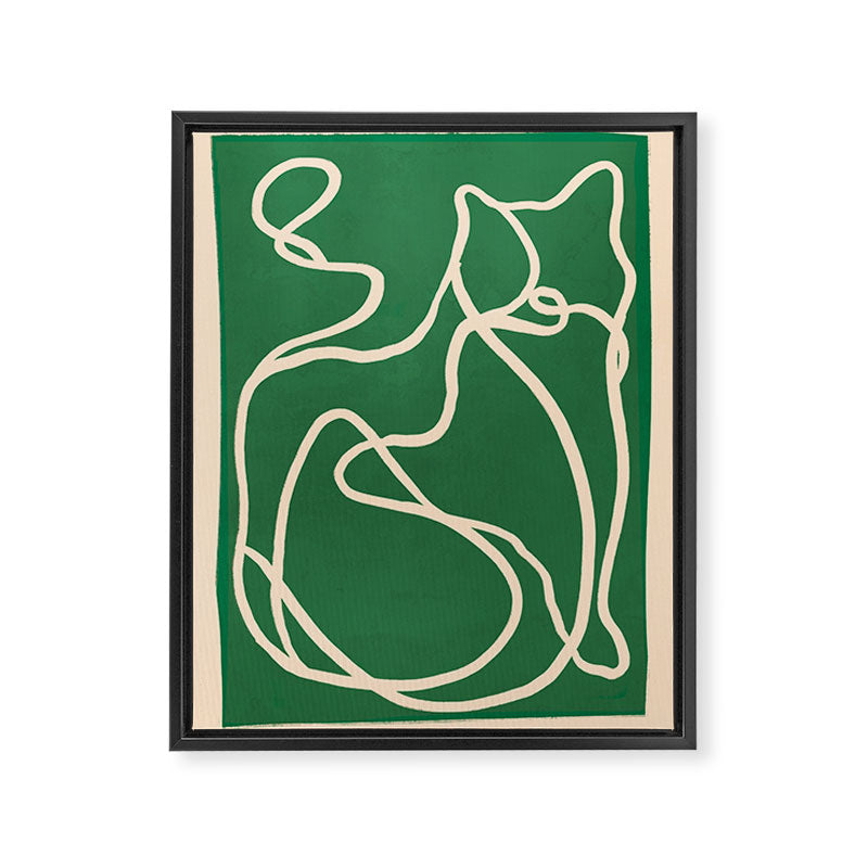 Abstract Line Art Cat 10 Framed Canvas Print Gallery Image 6
