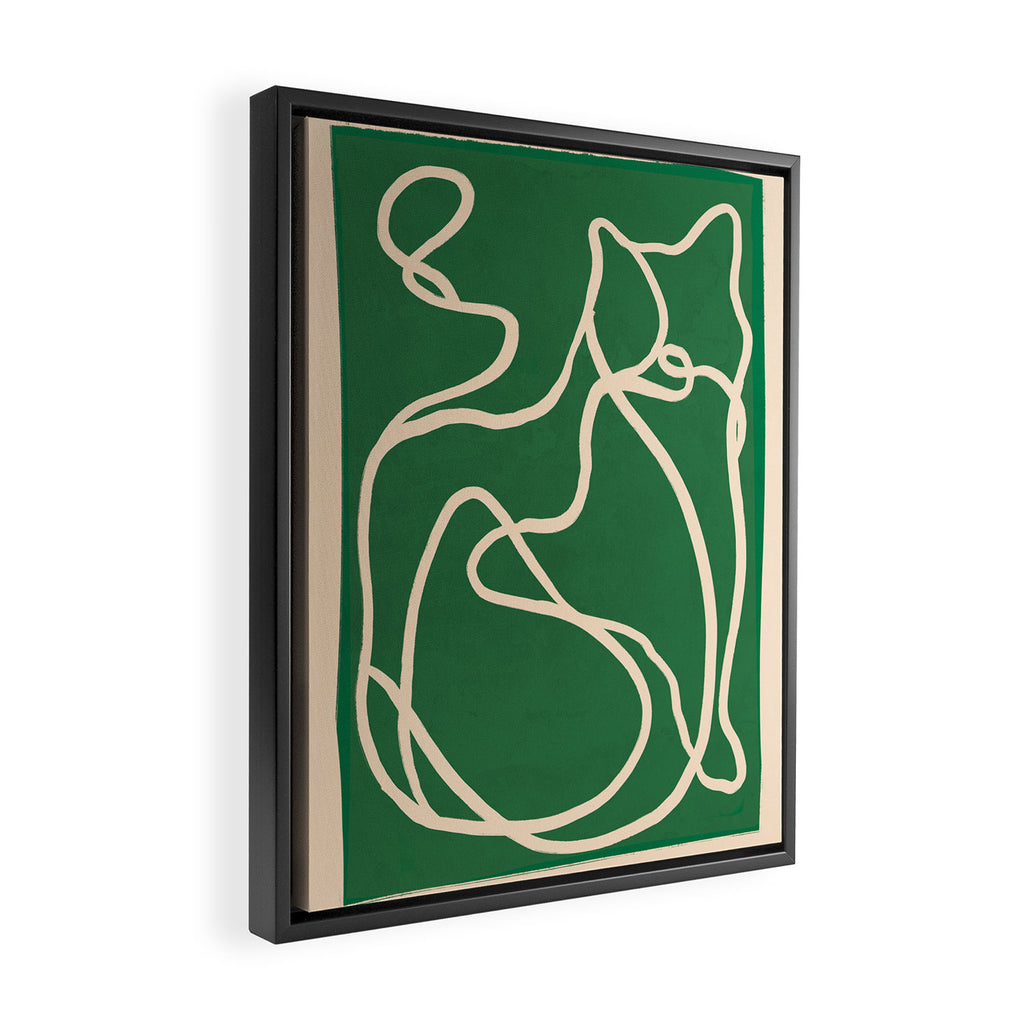 Abstract Line Art Cat 10 Framed Canvas Print Gallery Image 2