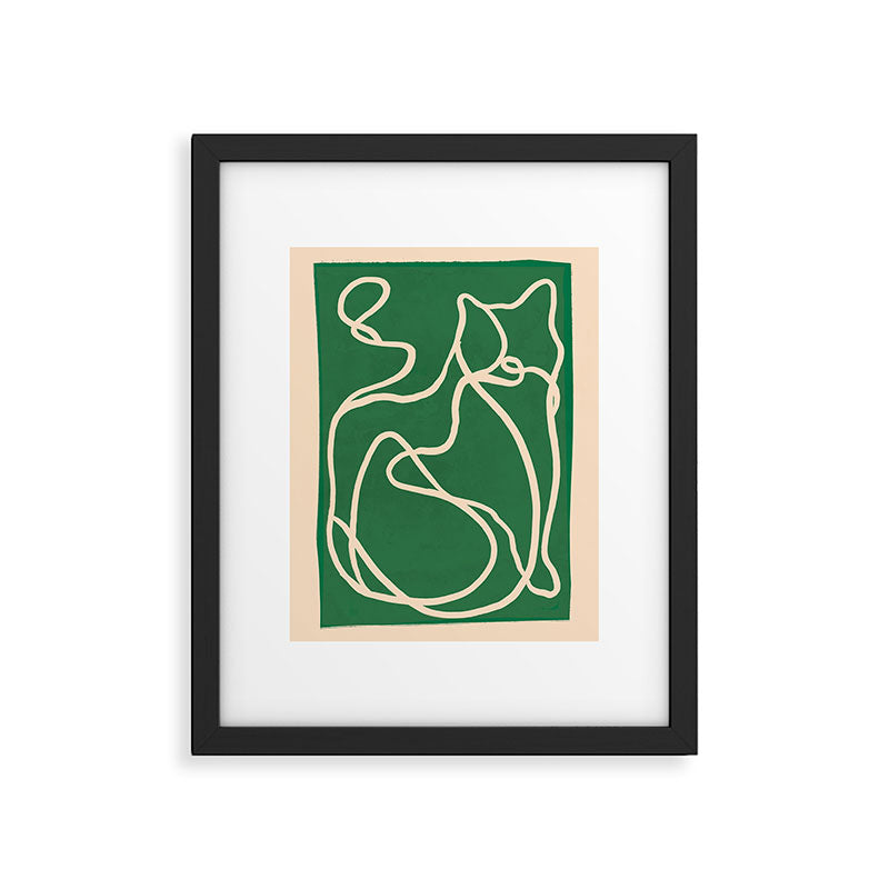 Abstract Line Art Cat 10 Framed Art Print Gallery Image 5