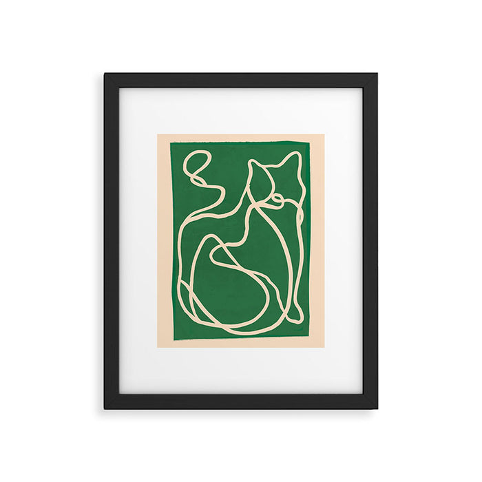 Abstract Line Art Cat 10 Framed Art Print Gallery Image 1