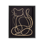 Abstract Line Art Cat 11 Framed Canvas Print Gallery Image 6