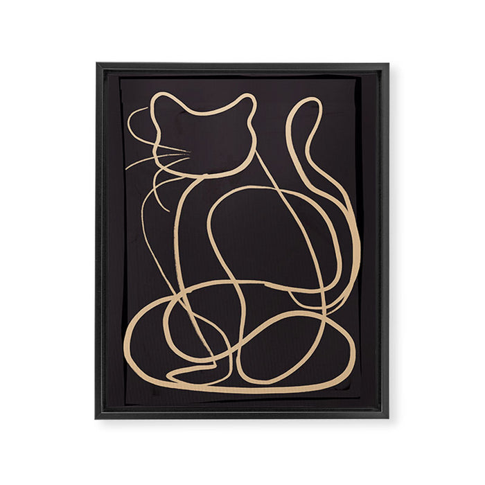 Abstract Line Art Cat 11 Framed Canvas Print Gallery Image 1