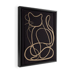 Abstract Line Art Cat 11 Framed Canvas Print Gallery Image 2