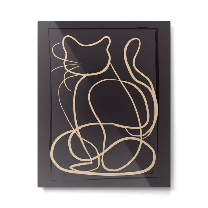 Abstract Line Art Cat 11 Metal Print Gallery Image 1