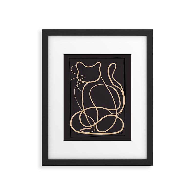 Abstract Line Art Cat 11 Framed Art Print Gallery Image 5