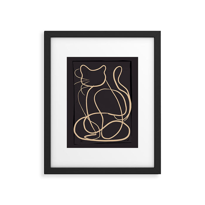 Abstract Line Art Cat 11 Framed Art Print Gallery Image 1