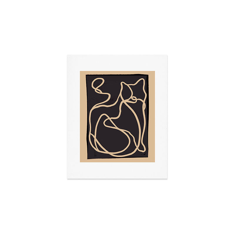 Abstract Line Art Cat 2 Art Print Gallery Image 1