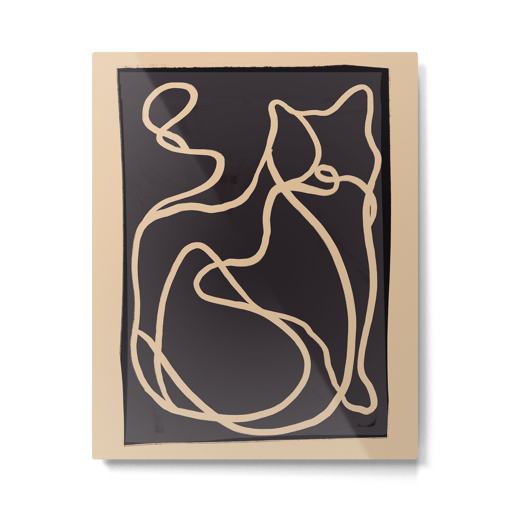 Abstract Line Art Cat 2 Metal Print Gallery Image 4