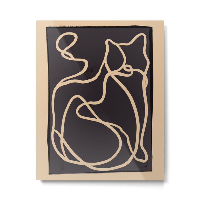 Abstract Line Art Cat 2 Metal Print Gallery Image 1