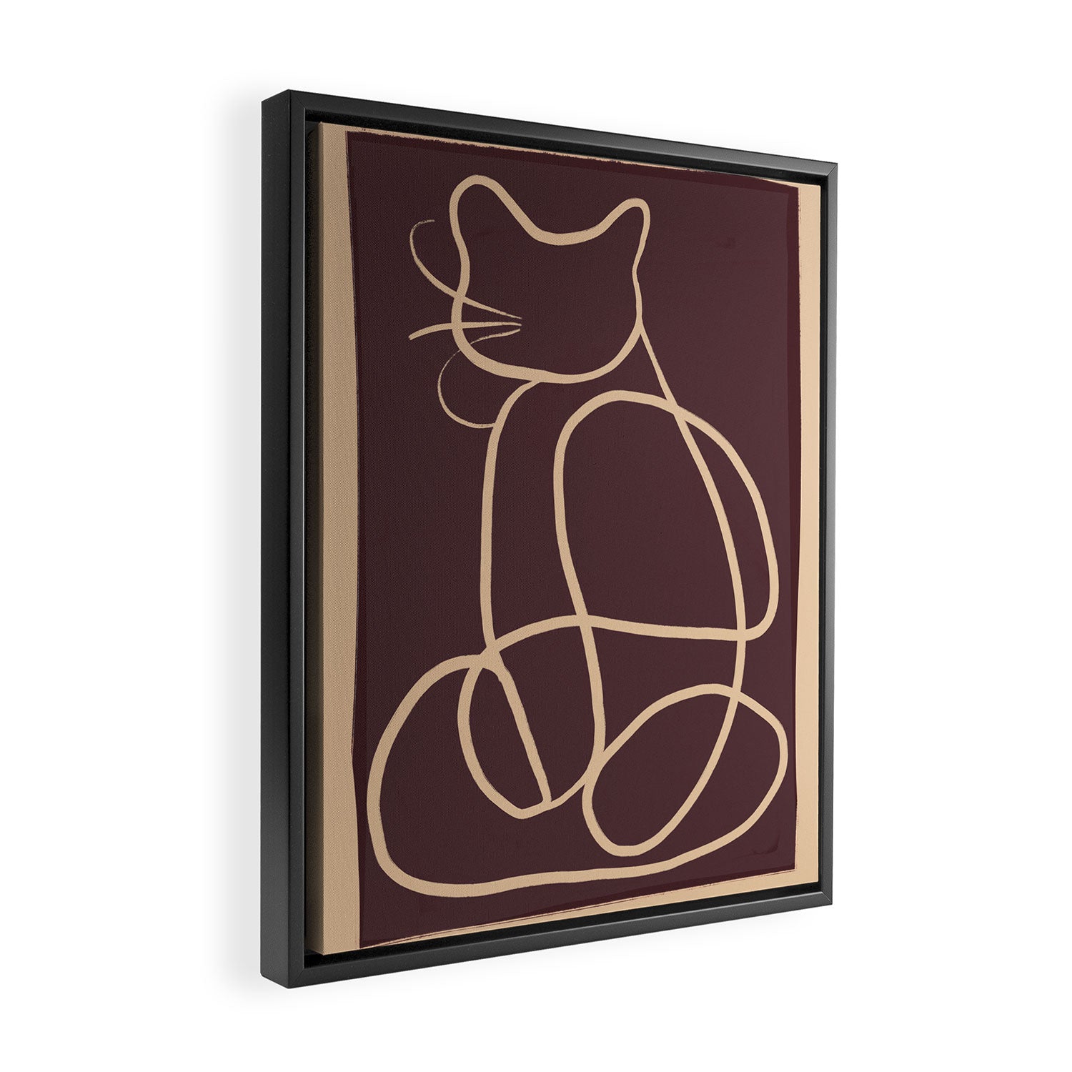 Abstract Line Art Cat 3 Framed Canvas Print Gallery Image 2