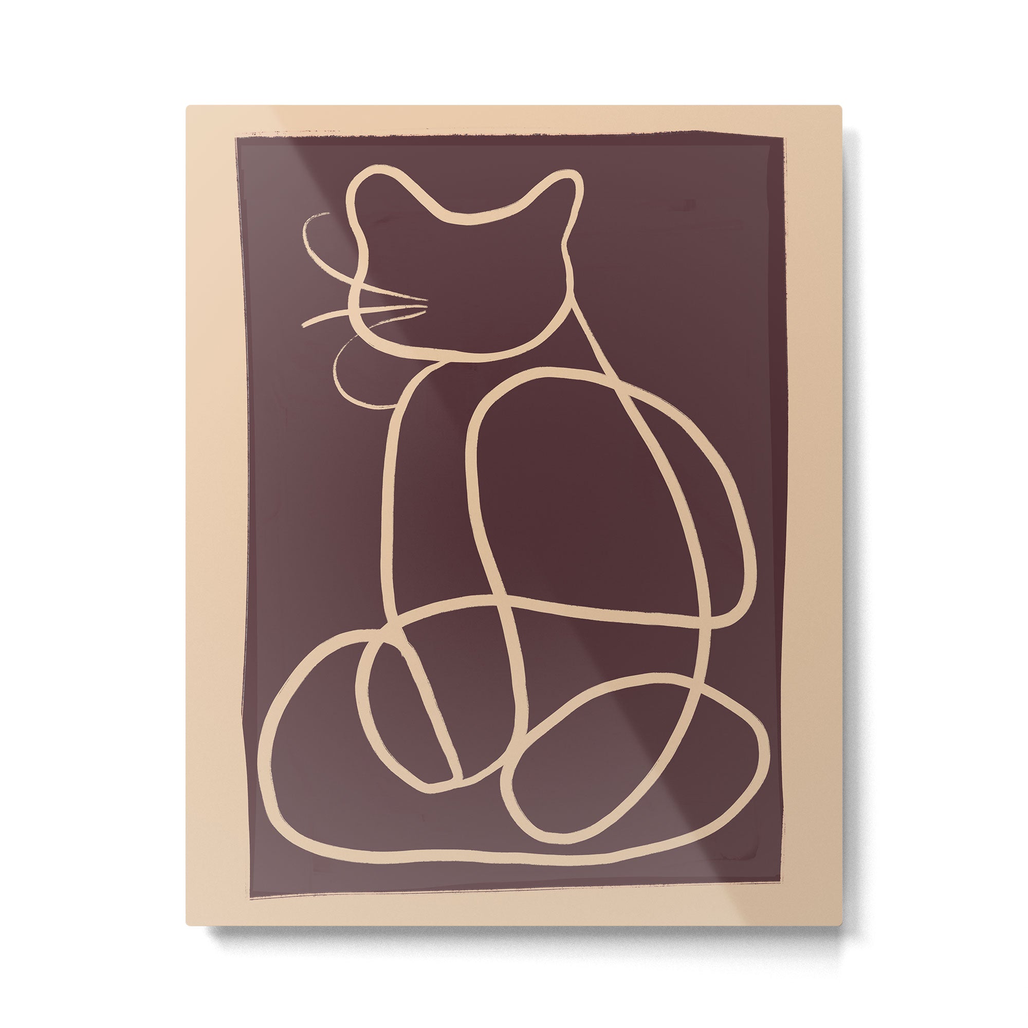 Abstract Line Art Cat 3 Metal Print Gallery Image 4
