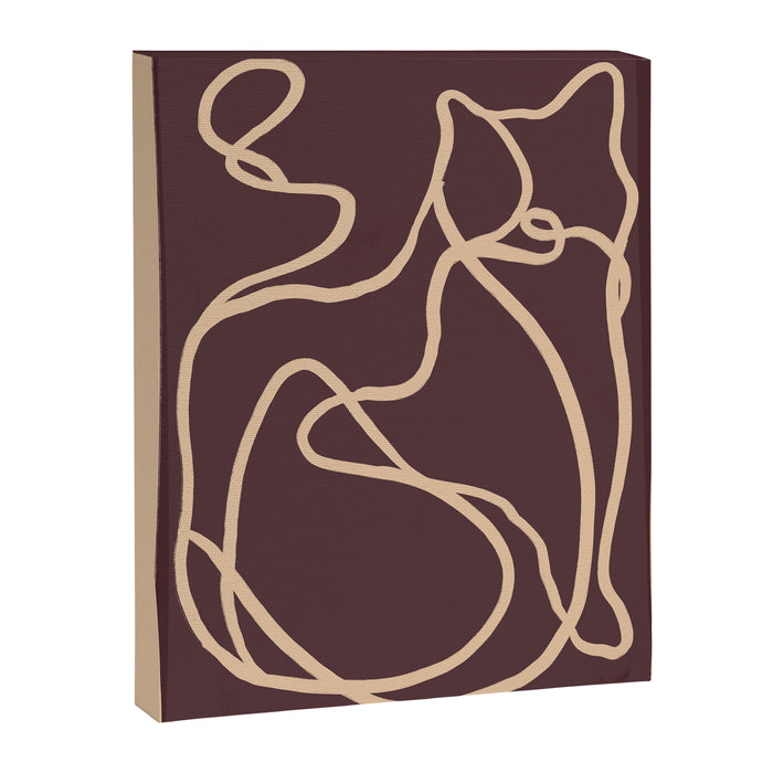 Abstract Line Art Cat 4 Canvas Print Gallery Image 1