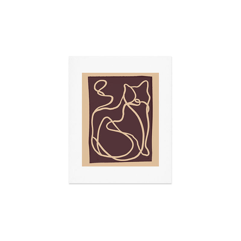 Abstract Line Art Cat 4 Art Print Gallery Image 1