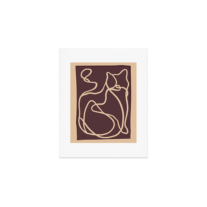 Abstract Line Art Cat 4 Art Print Gallery Image 1