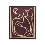 Abstract Line Art Cat 4 Framed Canvas Print Gallery Image 6