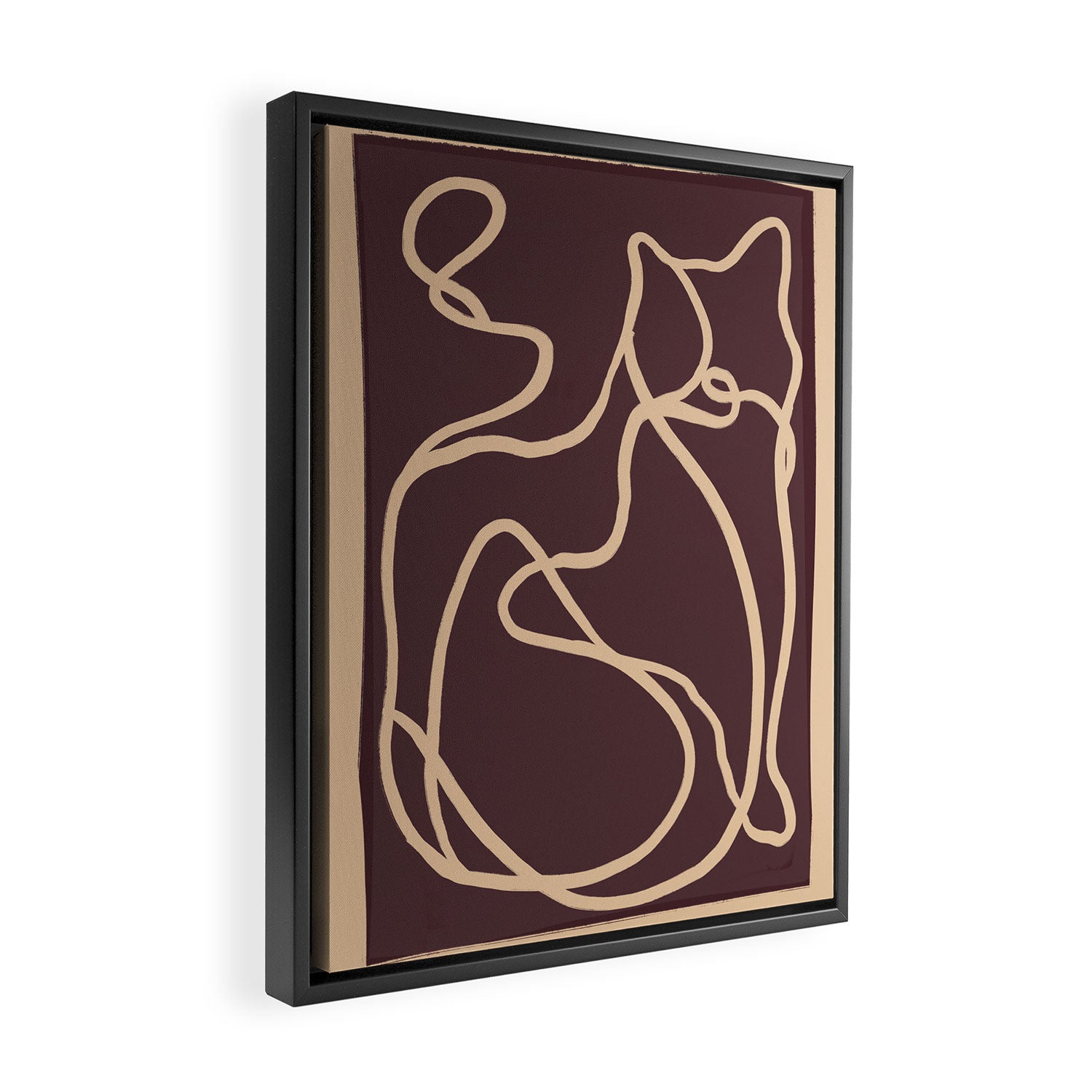 Abstract Line Art Cat 4 Framed Canvas Print Gallery Image 2