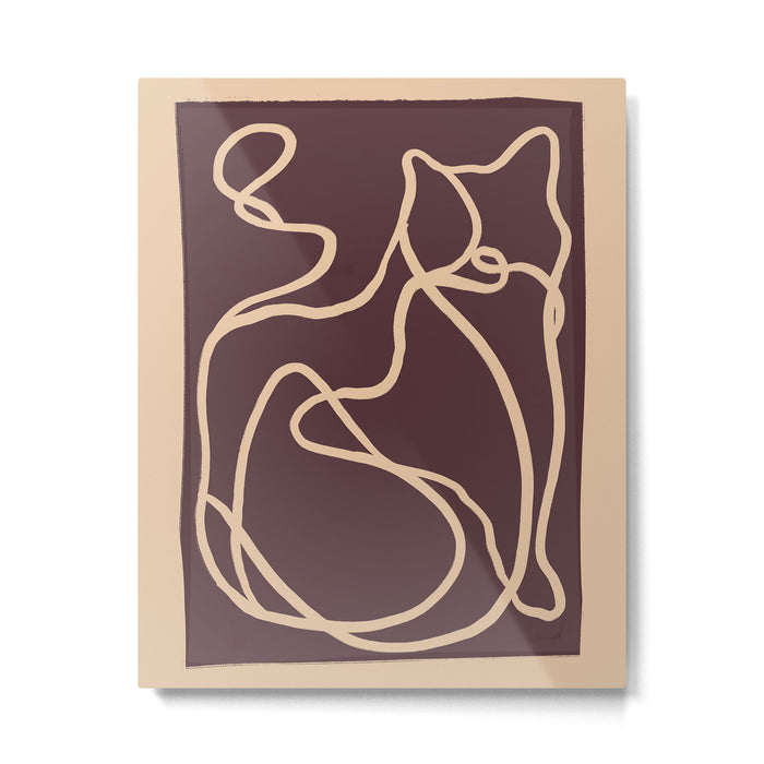 Abstract Line Art Cat 4 Metal Print Gallery Image 1
