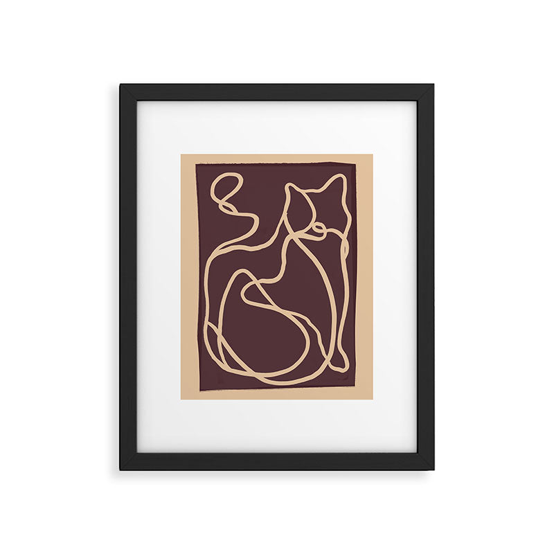 Abstract Line Art Cat 4 Framed Art Print Gallery Image 5