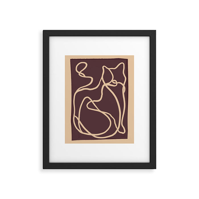 Abstract Line Art Cat 4 Framed Art Print Gallery Image 1